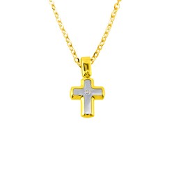 Χρυσός σταυρός Κ14 με brilliant Χρυσός σταυρός Κ14 με brilliant